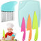 GALEPEE 5 Pièces Couteaux de Cuisine pour Enfants, Kit Couteau Cuisine pour Enfants, Couteau Enfant en Plastique, Couteau Cuisine Enfant avec Lame Dentelés pour Gâteaux Fruits Légumes