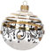 Keyhomestore- Set 4 palline per albero di Natale in vetro, trasparenti e decoro color oro e nero. Decorazione per albero di Natale da interno. Diametro 8 cm