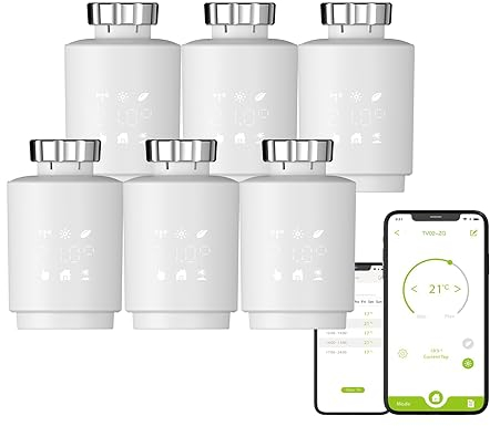 Qiumi Zigbee Thermostat Heizkörper Ventil, eTRV, Größe kompatibel mit den meisten Ventilen, Alexa, Googlehome Voice Control