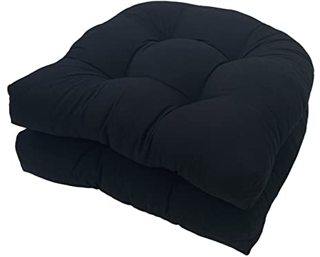 ZOYIEP 2er Set Sitzkissen Stuhl,Kissen Stuhlauflage Stuhlkissen,Auflagen Sitzpolster Polsterauflagen Gartenstühle Sitzauflagen,Waschbar und Pflegeleicht Auflage Sitzkissen Outdoor (Schwarz,48x48cm)