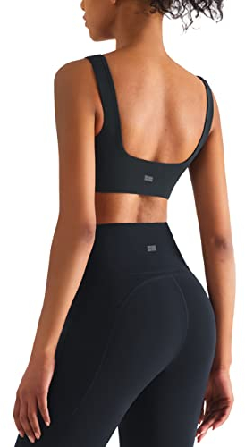 Body Conscious Damen Sport BH mit Lycra?Spandex, Starker Halt f¨¹r Intensives Training oder Gro?e Br¨¹ste, Comfort Yoga Oberteile gepolstert, Sportbekleidung f¨¹r Workout,Fitness,Jogging-Schwarz-XL