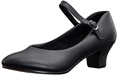 ARCLIBER Charakterschuhe für Damen, Knöchelriemen, 3,9 cm, Tanzabsätze für Ballsaal, Salsa, Tango, Schwarz, 39 EU