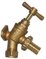 hep® Outdoor Hose Union Garden Bib Tap Outside garden bib Tap with Back plate 15mm inlet x 1/2 Union