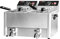 GGM Gastro Friteuse électrique double Premium - 8+8 Litres - 6.5 kW - 2 x Couvercles - 2 x Paniers à friture - Robinet d'égouttage - Appareil de cuisine professionnel - Acier inoxydable - EFH8+8
