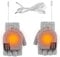 Sadodo USB Heated Mitten Fingerless Gloves - Warm Laptop Thermal Winter Knitted Unisex (Grey)
