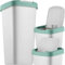 KADAX Poubelle de 25 l, avec couvercle basculant, pour tri sélectif, en plastique, robuste, grise, verte