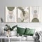 PWAAHDC Moderne Bilder Wohnzimmer Poster Set 30x40 Hochformat - Boho Abstrakte Grüne Pflanzen Leinwand Bilder 3er Set - Wandbilder für Schlafzimmer Ohne Rahmen