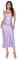 SITELUOYG Damen Spaghettiträger Midi Satin Seide Kleider Slip Wasserfallkragen Party Cocktail Abend Sexy Kleid, Helles Violett, Klein