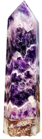 KatLin Decorative Ornaments Natural Amethyst Obelisk Crystal Energy Column (Size : 1300-1400g)
