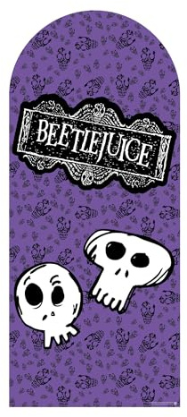 Star Cutouts SC4662 Beetlejuice 1988 Purple Backdrop – 185cm Cardboard Cutout for Halloween, Parties & Collectors