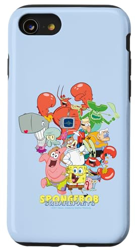 Hülle für iPhone SE (2020) / 7 / 8 SpongeBob SquarePants Group Shot Title Pose Poster
