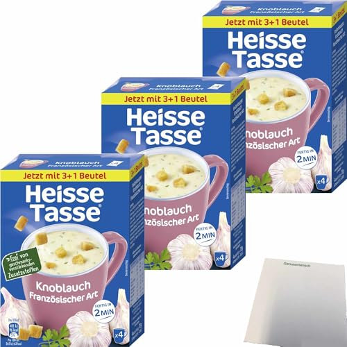 usy Bundle für Heisse Tasse Knoblauch Französischer Art Suppe 3er Pack (3x 4 Beutel a 19,5g) + usy Block