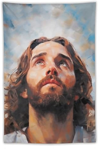 KWQDOZF Wandteppich „Herr Jesus, religiöse Christus-Kirche, Polyester, modern, ästhetisch, Wandbehang, Heim, Schlafzimmer, Wohnzimmer, Wohnheim, Dekorationsstoff, 101,6 x 152,4 cm