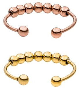 Purelei® Shade Anxiety Ring Set - Fidget – Damenring aus langlebigem Edelstahl – Wasserfeste Ringe – in verstellbaren Größen erhältlich von 50-66 - Damenschmuck (Rosegold, 50-60)