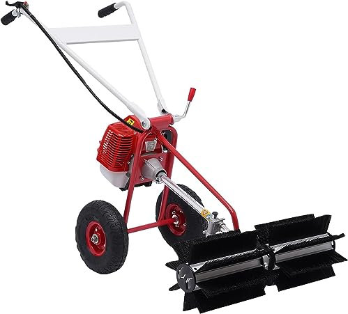 ERSINIAN Spazzatrice a Scoppio con operatore a Terra, spazzatrice per Prato e Giardino a 2 Tempi con Raffreddamento ad Aria per la Pulizia di Cantieri edili, fattorie e Strade.