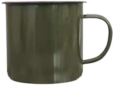 HshDUti Enamel Coffee Tea Mug, Enamel Drinking Mugs Cups for Home/Office/Travel/Camping, Resusable & Portable Enamel Camping Mugs Enamel Coffee Mug for Indoor and Outdoor Activities Army Green 8cm