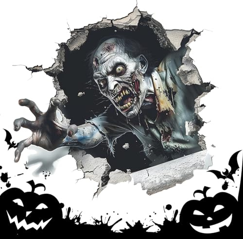 Gwtdtoad Halloween Horror Wall Stickers, Scary Zombie Scratching Decor, Scary Home Decor, Halloween Party Supplies for Apartment Pub Bar Living Room Bedroom Floor