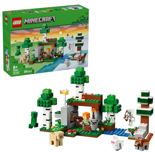 LEGO Minecraft First Night Adventure - Interactive Toy w/ 7 Figures incl. Alex, Creeper, Skeleton & Woods Wolf - Gaming Gift for 8+ Year Old Boys & Girls - 21593