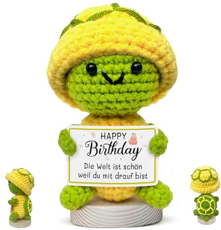 boluoboluomi Pocket Hug Positive Schildkröte,Geburtstagsausgabe | ,Kreative Strickwolle Schildkröte Puppe,Weihnachten, Geburtstag, Dankeschenk für Kollegen, Schwestern, Freunde, Lehrer