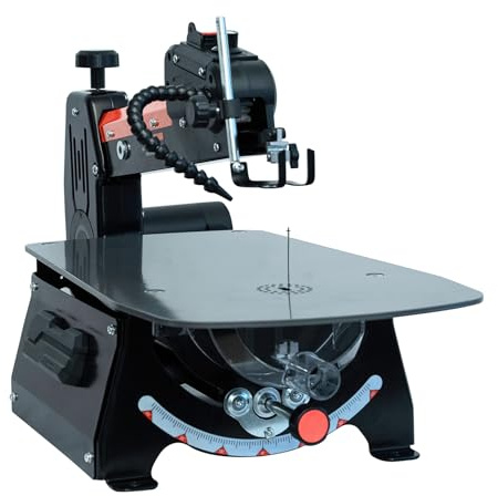 BUCKTOOL 457mm Scroll Saw, 18-Inch 120W Variable Speed Scrollsaw for Wood | Rotating Arm and Quick-Change System for 127 mm Pinned and 130-133 mm Pinless Blades for Crafts, Models and Woodworking