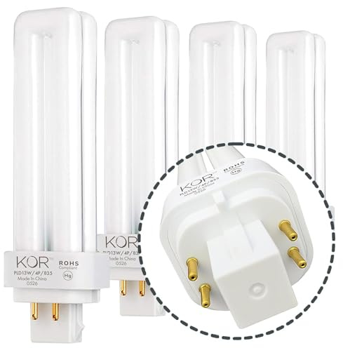 (Confezione da 4) 13 Watt doppio tubo – G24q-1 base (4 pin), G24q_1 13.0 wattsW