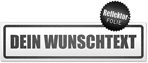 Kiwistar Magnetschild Dein Wunschtext - 30cm Schwarz - reflektierend - magnetisch für Auto PKW Kfz - wiederverwendbares Hinweisschild aus Magnetfolie - für Fahrzeug, Truck