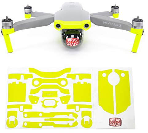 Wrapgrade Skin kompatibel mit DJI Mavic Air 2 | Accent Color A (NEON YELLOW)