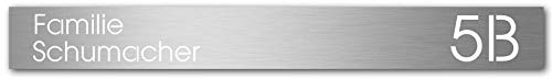 MOCAVI Stick 331 Briefkastenschild mit Hausnummer und Namen Edelstahl V4A graviert, schmal, selbstklebend, modernes Design, passend für Box 111, 211 und SBox 311