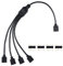 YACSEJAO ARGB Splitter Cable 5V 3Pin Addressable RGB 1 to 4 Splitter Cable with Male Pins for Computer Chassis, CPU Cooler and 5V ARGB Fan
