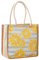 VIONNPPT Einkaufstasche Jute Shopper, Groß Baumwolltasche Stofftasche Shopper Handtasche, Tragbare Öko Taschen, mit Reißverschluss, Faltbare Waschbare (Zitrone (a))