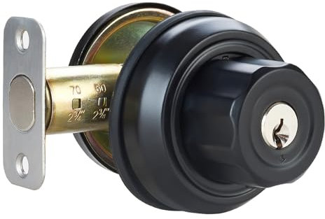 AIsecure Twist-to-Lock Keyless Deadbolt Lock for Front Door, Single Cylinder Deadbolt Door Lock with Anti-Mislock Button, Black