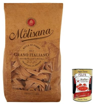 Italian Gourmet Pasta Fettuccine n.104 Integrale 12 x 500g Vollkornnudeln | Nur Weizen aus Italien, lenta lavorazione; lange Bandform, reich an Ballaststoffen, ideale con sughi, Gesamtnettogewicht 6 kg