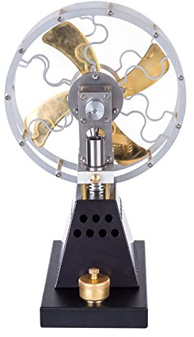 BAUBAUPLAY Kit de Modélisation de Moteur Stirling Engine, Modèle de Sterling Moteur Ventilateur de poêle à énergie Thermique, Moteur à Combustion Externe