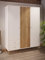 Forte Harllson, einfache Montage Dank EasyKlix Kleiderschrank Weiß mit Holzdekor: Mauvella Eiche, 2 Türen, 2 Schubladen, Einlegeböden, Kleiderstange, 105 cm breit x 202 cm hoch x 52 cm tief