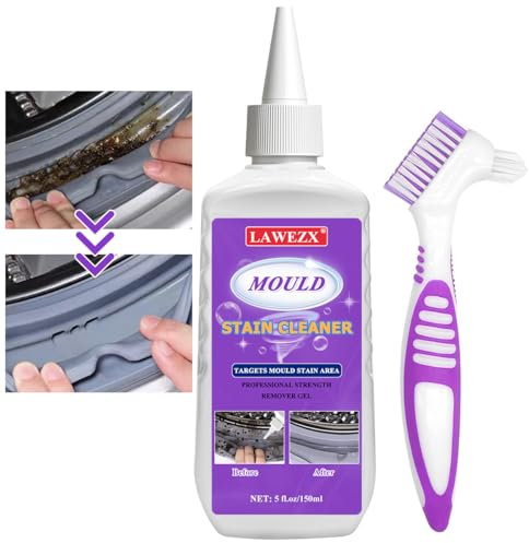 150ml Mould Remover Gel With Brush, LAWEZX Household Mould and Mildew Remover - Effectively Removes Black Mold, Deep Clean Mold Remover for Toilet Washing Machine Kitchen Bathroom Sink Tile Stains