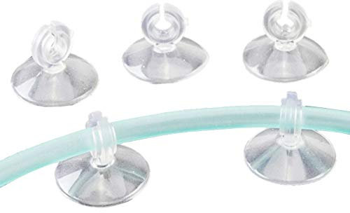 Aquarium Suction Cup Clips, Aquarium Fish Tank Tubing Air Line Pipe Pump Tube Sucker, Clear Air Hose Holder Clamp Standard Aquarium Accessories Suckers for Fish Tank Fit for 4-6 mm (5pcs)