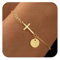 VIROMY Gold Armbänder für Frauen Dainty Cross Chain 14K Gold Plattiert Ursprüngliche V Anhänger Armband für Frauen Charm Letter Chain Dainty Nicht Anlaufender Schmuck