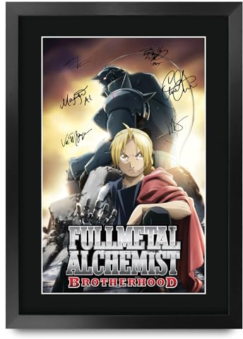 HWC Trading Full Metal Alchemist Japanese Anime Gifts Printed Signed Autograph Poster for TV Memorabilia Fans - A3 Framed