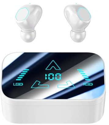 Domars Kabellose Ohrhörer, kabellose Ohrhörer, 20.000 mAh Powerbank, 58 Stunden Wiedergabe, Bluetooth 5.3 Ohrhörer mit ENC Geräuschunterdrückung, Gaming-Kopfhörer mit geringer Latenz, für iPhone und