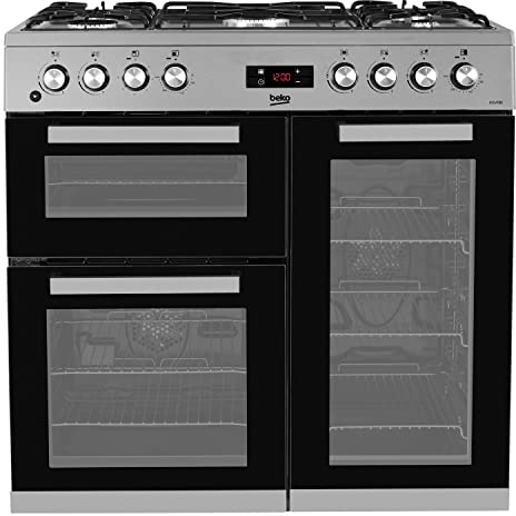 Beko 90cm Dual Fuel Range Cooker - Stainless Steel