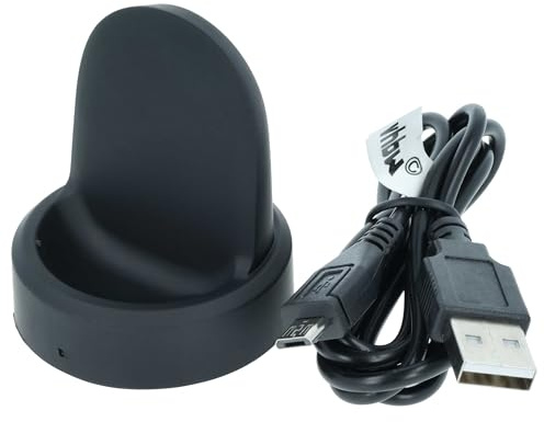 vhbw USB Ladekabel kompatibel mit Samsung Gear Sport SM-R600 | Smartwatch Fitnesstracker Dockingstation Schwarz, 100 cm