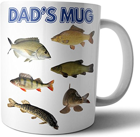 AK Giftshop Dad's Mug - River Fish Fishing Themed Fathers Day/Birthday Gift