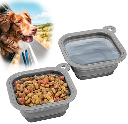 Mobile Dog Gear Small Folding Dog Water Bowls for Travel (Set of 2, 2 Cups each) - Portable Folding Bowl for Feeding Pets, Cats and Dogs - Easy to Clean