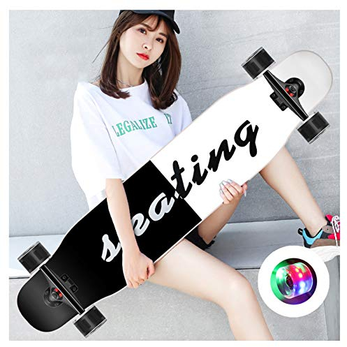 NENGGE Longboard Straßen Skateboard 110cm / 120cm Erwachsene Profi Vierrädriges für Jungen Mädchen Skateboards Erwachsene Kinder Anfänger Bürsten Straßenbrett,O
