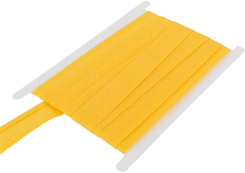 DFL 100% Cotton Bias Binding Tape, Premium Sewing Trim – 5 Metre Length | 1 Inch (25 mm) or 1/2 Inch (13 mm) Widths | 30 Colours for Quilting, Dressmaking & Crafts(Mustard,1 Inch/25mm Wide)