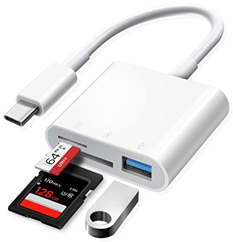 USB C SD Card Reader, Oyuiasle USB C to SD Card for iPhone 15 16/iPad/Mac/Laptop, USB-C/Type C Memory Card Adapter for iMac, iPad Pro Air Mini, MacBook Pro Air,Galaxy,MicroSD/SD