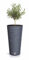 Pot de fleurs de jardin conique en plastique - Anthracite - 58 x 30 cm - Rainures - Pot de fleurs avec insert - Cache-pot à fleurs - Colonne - Résistant aux intempéries - Pour l'extérieur, le balcon,