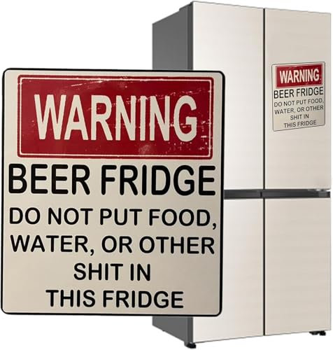 Funny Beer Fridge Stickers Warning Beer Fridge Magnet Hilarious Beer Fridge Warning Sign Beer Stickers Magnet DO NOT Put Food, Water, OR Other in This Fridge for Home Bar Decorations (1PCS)