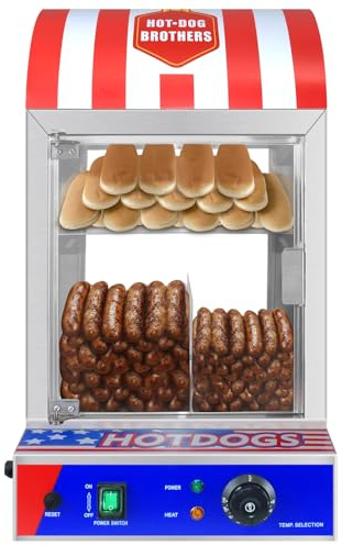 NJTFHU Hot Dog Steamer 2-Tier Hot Dog Steamer Machine with Bun Warmer 27 L/24.52 QT Electric Steamer with Adjustable Temperature