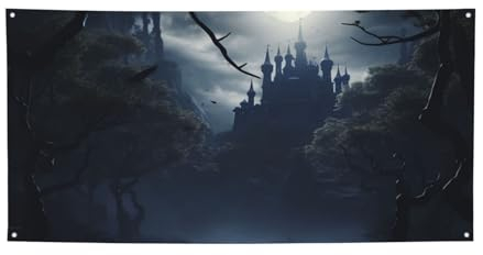 Scared Night Garden Moon Light Print Holiday Banner Personalisierte Hängende Hintergrund Banner Geburtstag Banner Für Innen Außen Weihnachten Party Dekorationen